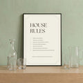 A4 portrait editable house rules sign template for a boutique hotel.
