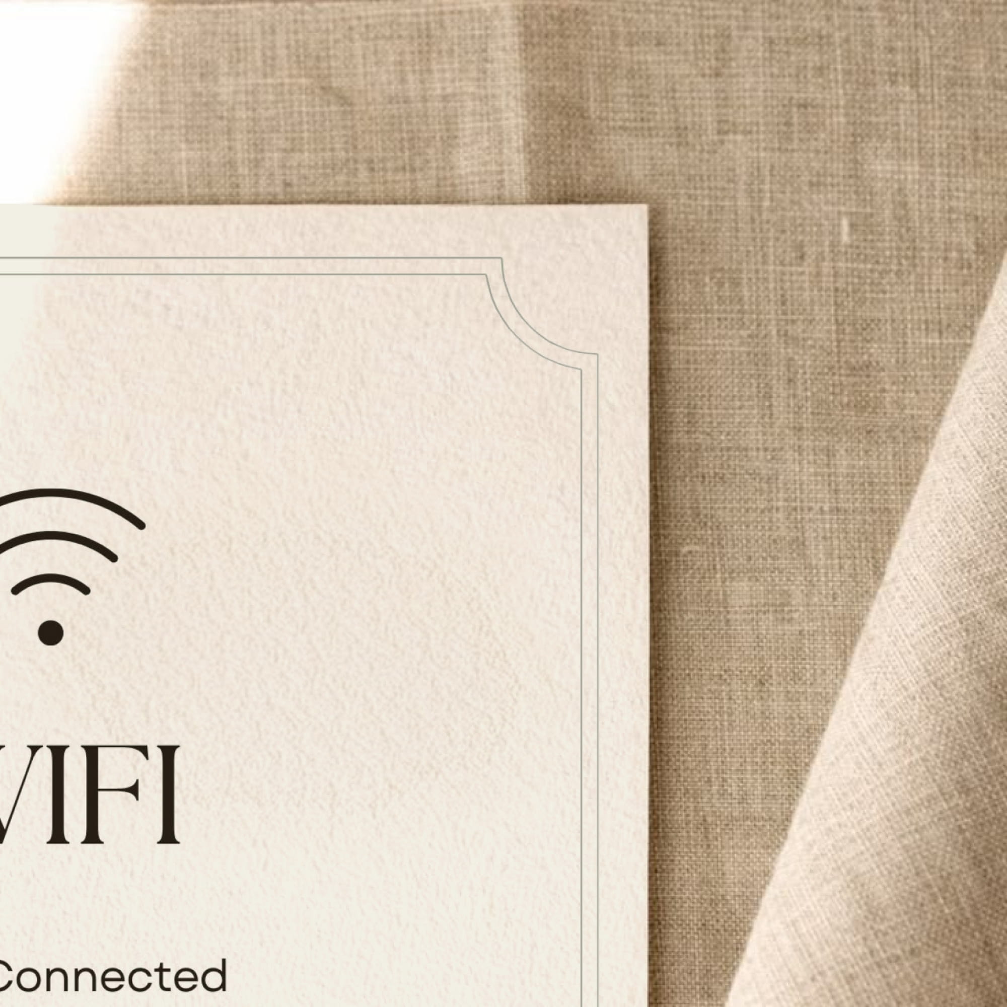 A4 portrait guest WiFi sign for hotel reception or guest rooms.