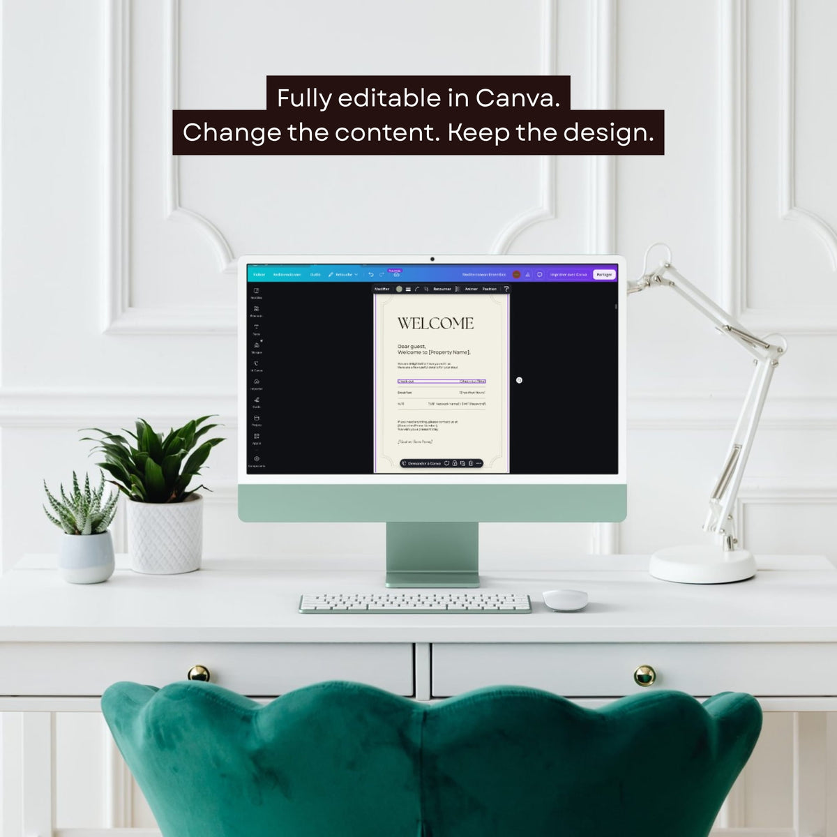 Coordinated Mediterranean-style signage bundle for boutique hotels.
